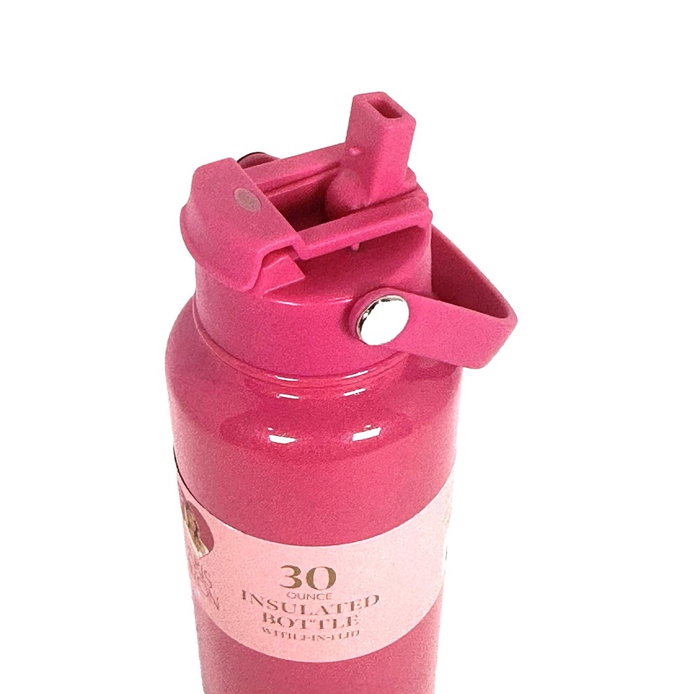 Paris Hilton 30oz Pink‎ Shimmer Insulated Water Bottle Tumbler 2 In 1 Lid - Picture 2 of 10